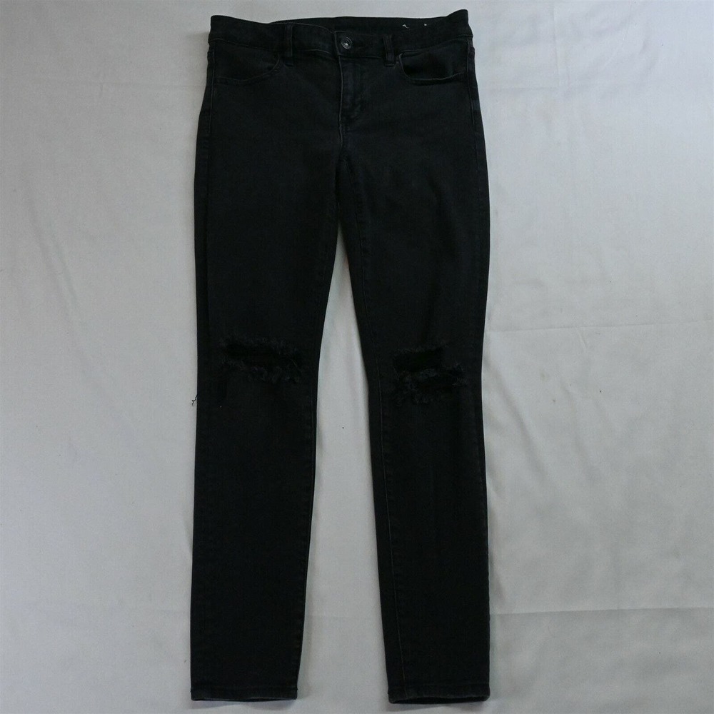American Eagle 8 Jegging Washed Black Next‎ Level Stretch Destroyed Denim Jeans